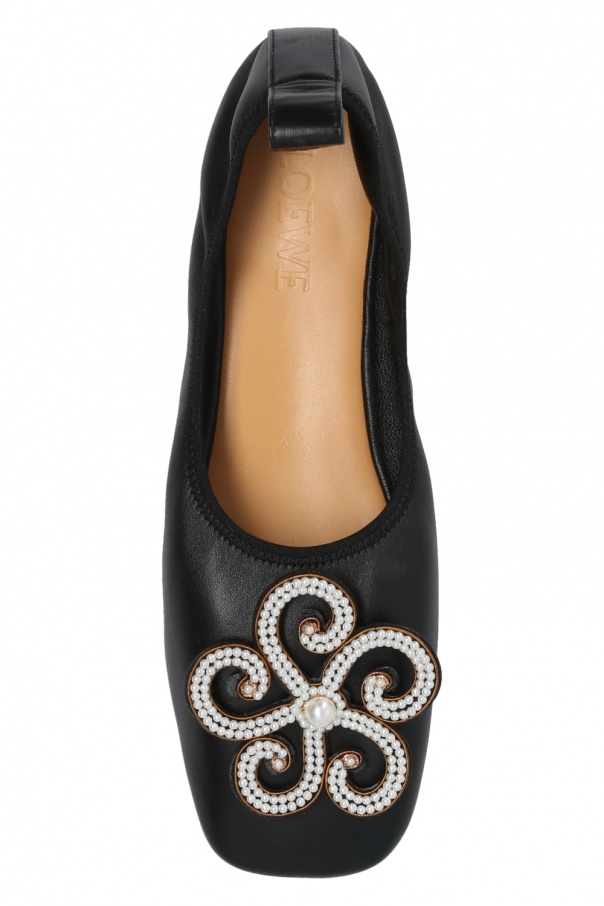 Loewe shamrock leather ballet hot sale flats